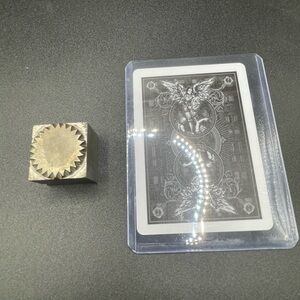 Antique Iron Typeset Featuring Starburst or Award Logo, Solid Metal